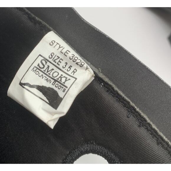 Smoky Mountain Youth Cowboy Boots Black Gray Distress Leather 3.5R Runs Big 4.5 - Picture 9 of 12